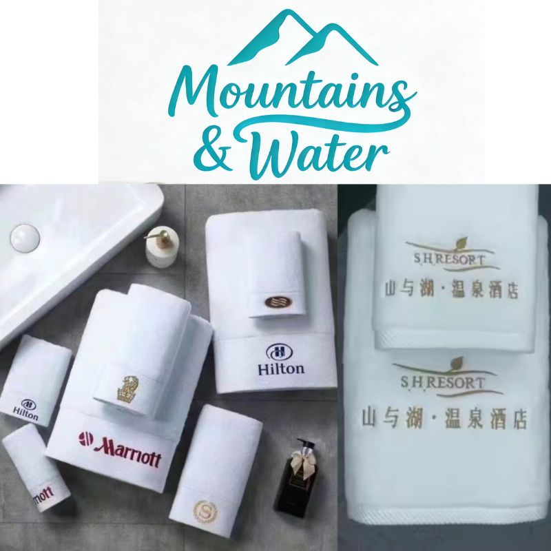 Montagnes et eau, serviettes de bain d'hôtel,fr.hotelbathtowel.com